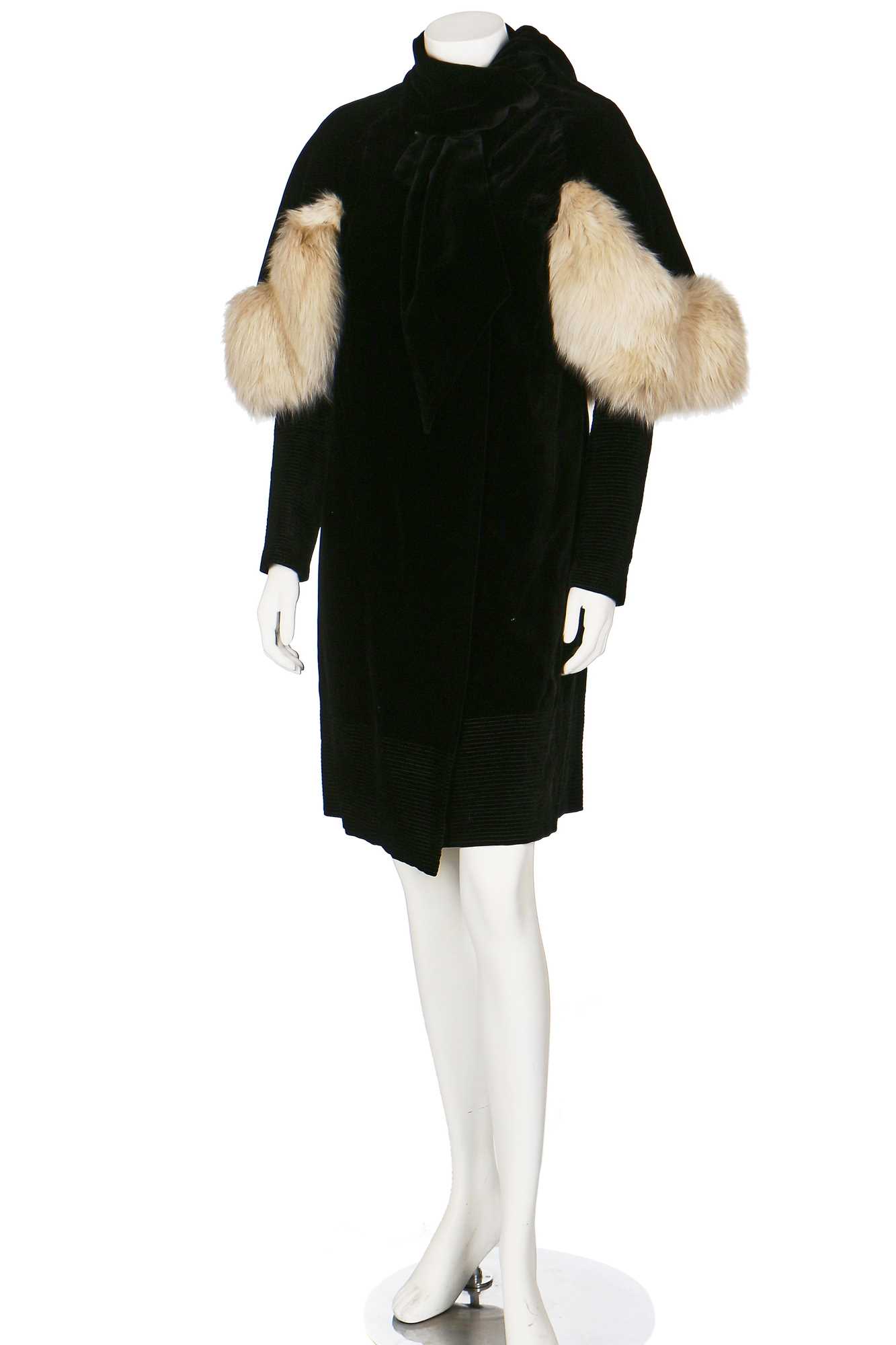 Lot 69 - An early Victor Stiebel velvet evening coat, early 1930s