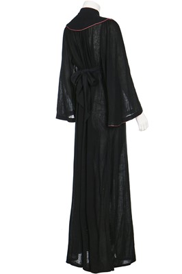 Lot 140 - An Ossie Clark Indian embroidered black cheesecloth dress, mid 1970s