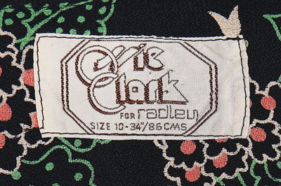 Lot 141 - A good Ossie Clark printed wool crêpe evening dress, mid 1970s
