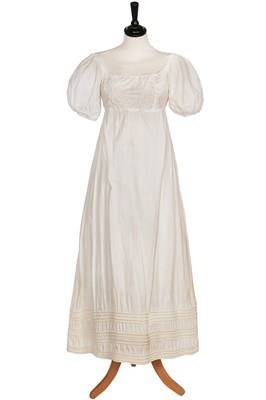 Lot 378 - A white cotton dress, circa 1825