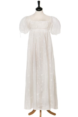 Lot 379 - An embroidered muslin dress circa 1810