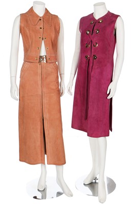 Lot 99 - A group of suede and leather clothing, 1960s-70s