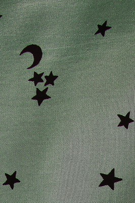 Lot 26 - A Violet Tatum crescent-moon-and-stars printed green silk gown, late 1930s