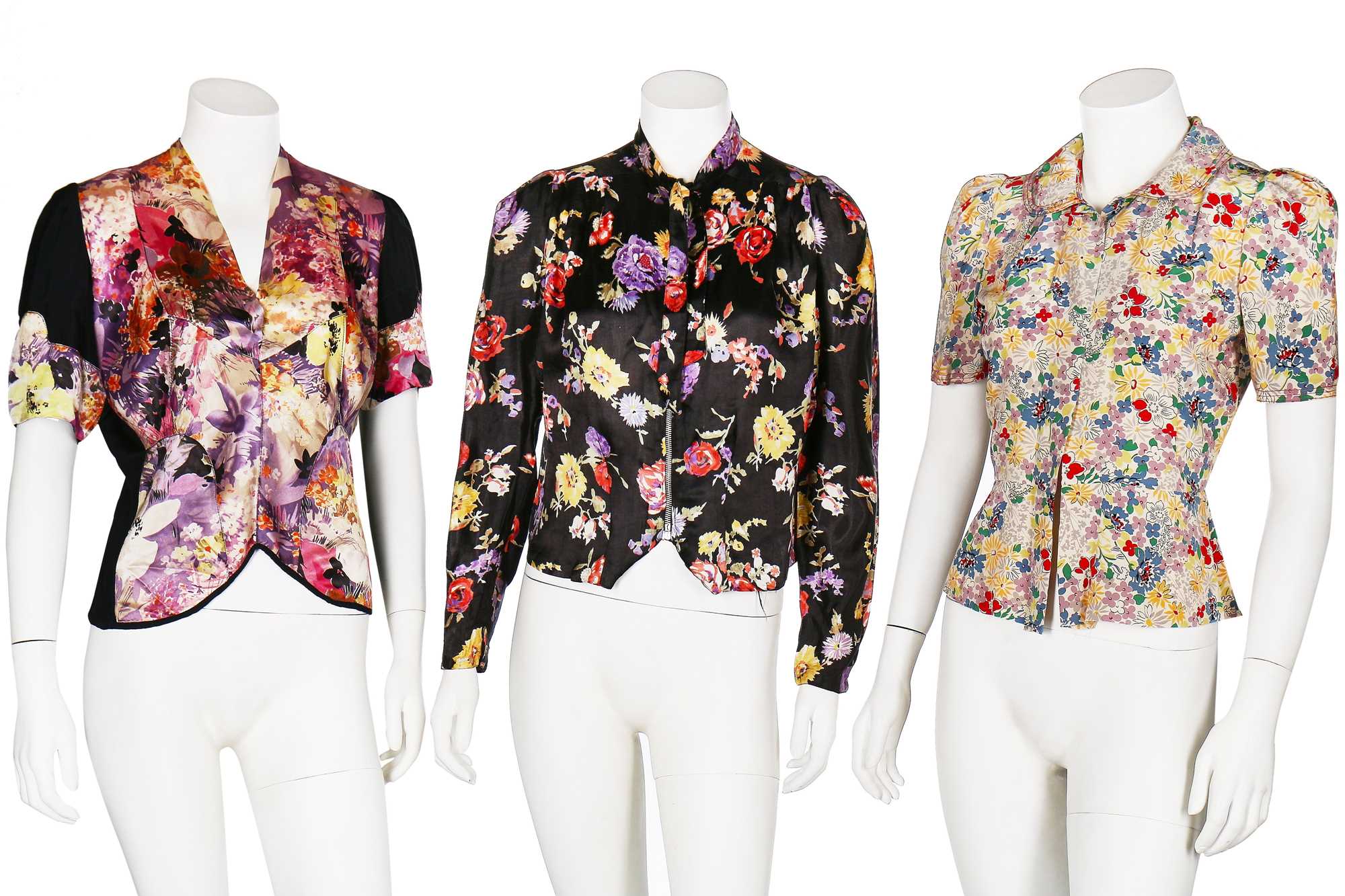 Lot 73 - A large group of interesting blouses and bodices, mainly 1940s