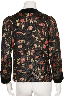 Lot 35 - A floral lamé evening jacket, 1930s