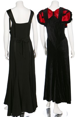 Lot 44 - A group of red and black evening wear, 1930s