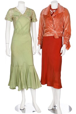 Lot 48 - Eleven dinner/evening dresses, 1930s