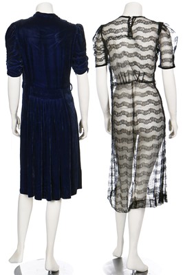 Lot 52 - Eight good dinner dresses, mainly black, 1930s