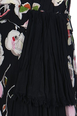 Lot 53 - A Worth couture floral printed silk-crêpe dinner dress, mid 1930s