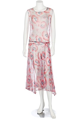Lot 56 - Three floral printed chiffon garden-party dresses, 1930s