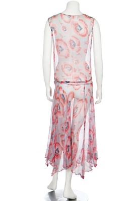 Lot 56 - Three floral printed chiffon garden-party dresses, 1930s