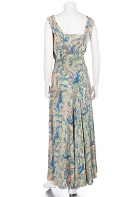 Lot 61 - Three printed evening gowns, 1930s