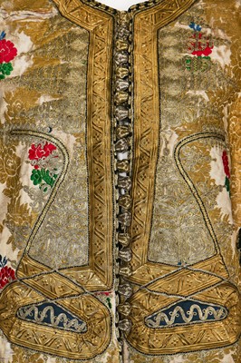 Lot 397 - A brocaded silk kaftan, Moroccan or Algerian, early 20th century