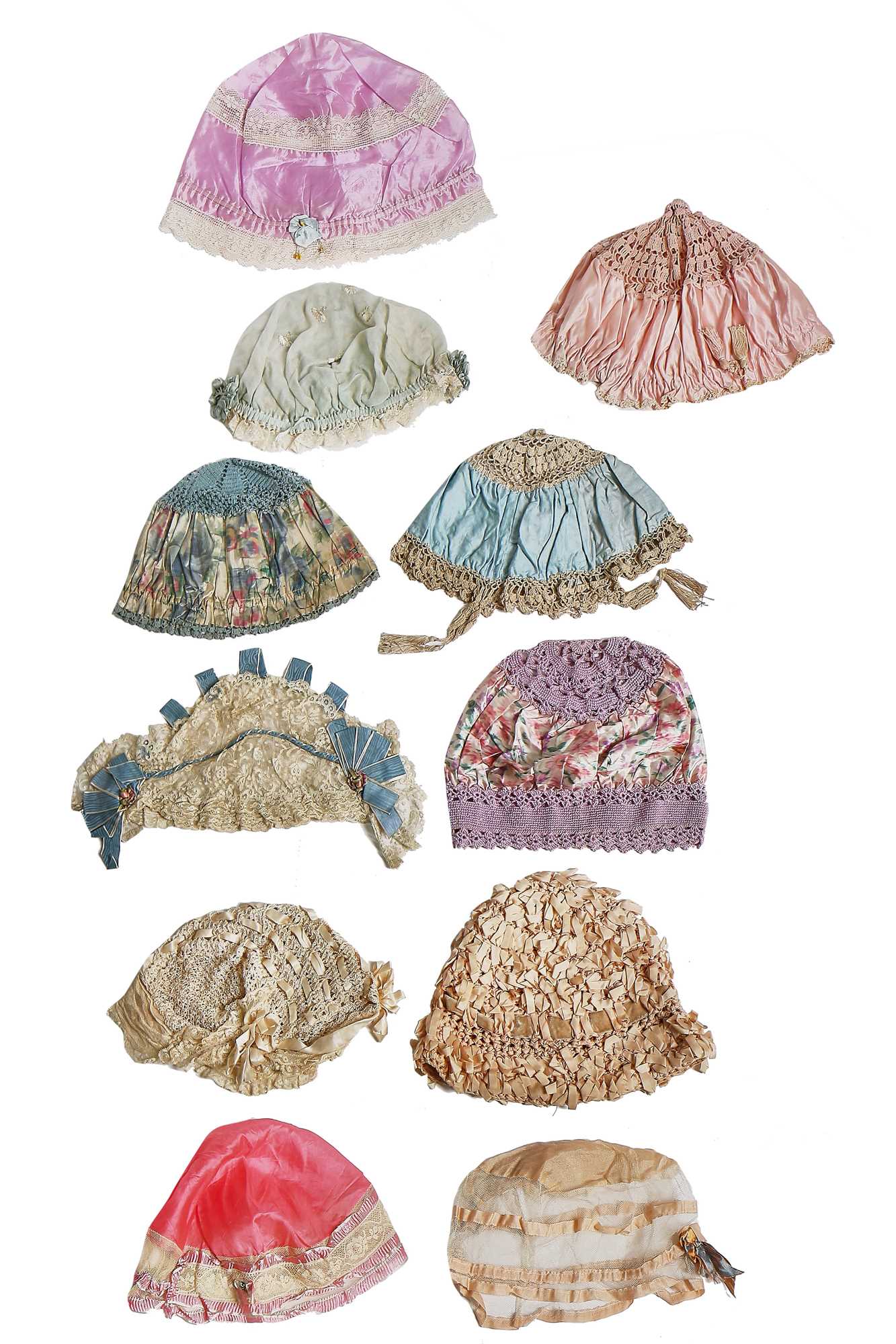Lot 11 - A group of boudoir caps and lingerie, mainly 1920s-30s