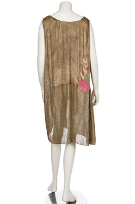 Lot 10 - A good printed pink velvet and glitter evening coat, 1920s