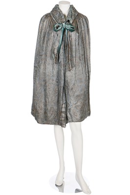Lot 21 - A lamé evening cloak in shades of blue and gold, 1920s