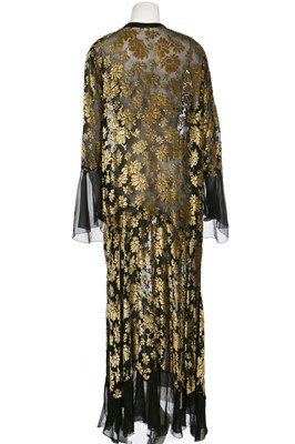 Lot 8 - A floral devoré velvet dress in rare larger size, late 1920s