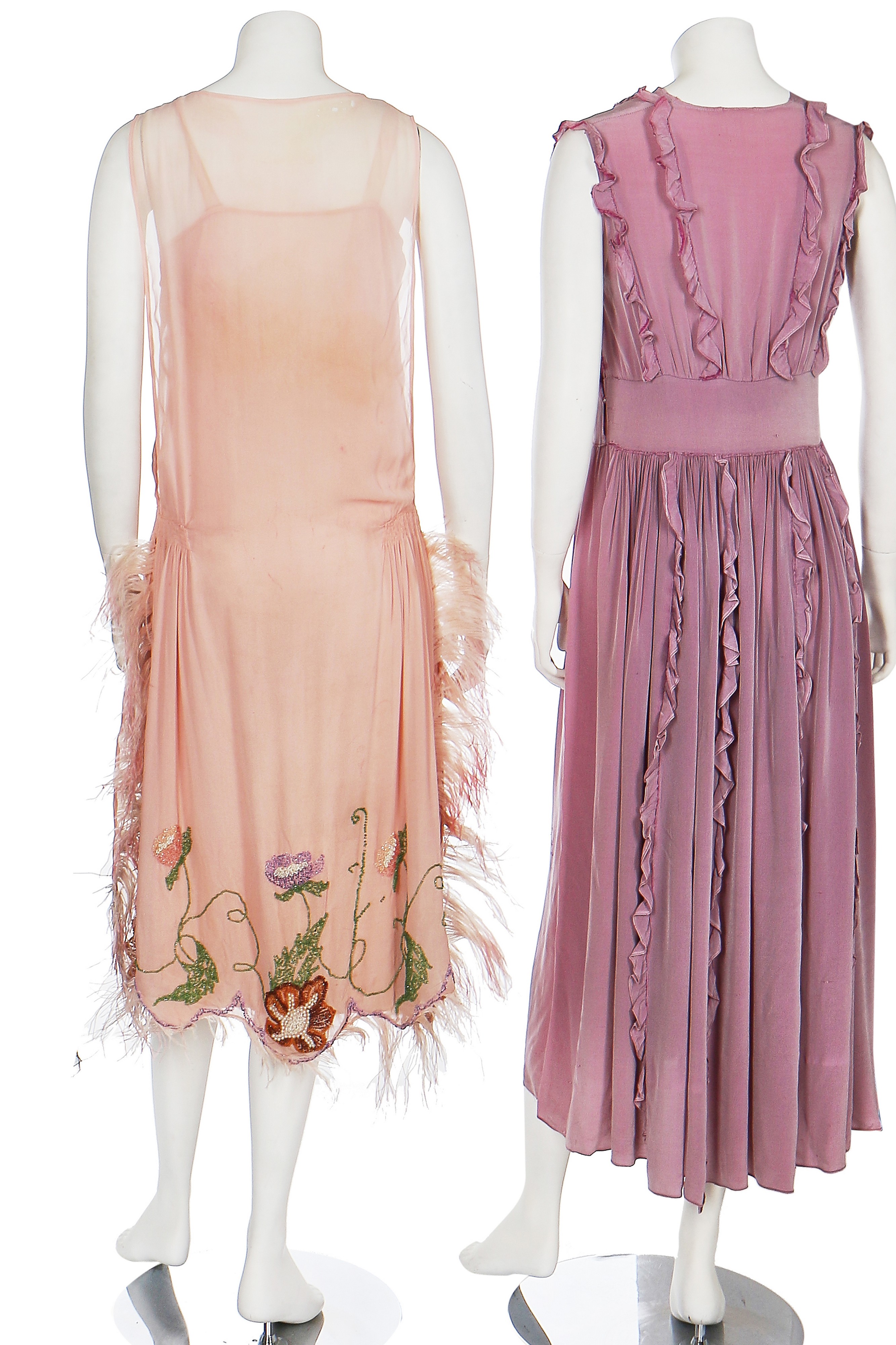 Lot 7 A blue lamé dress with draped swags and