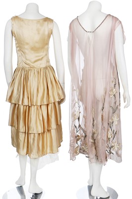 Lot 20 - Two ivory satin bridal gowns, 1920s