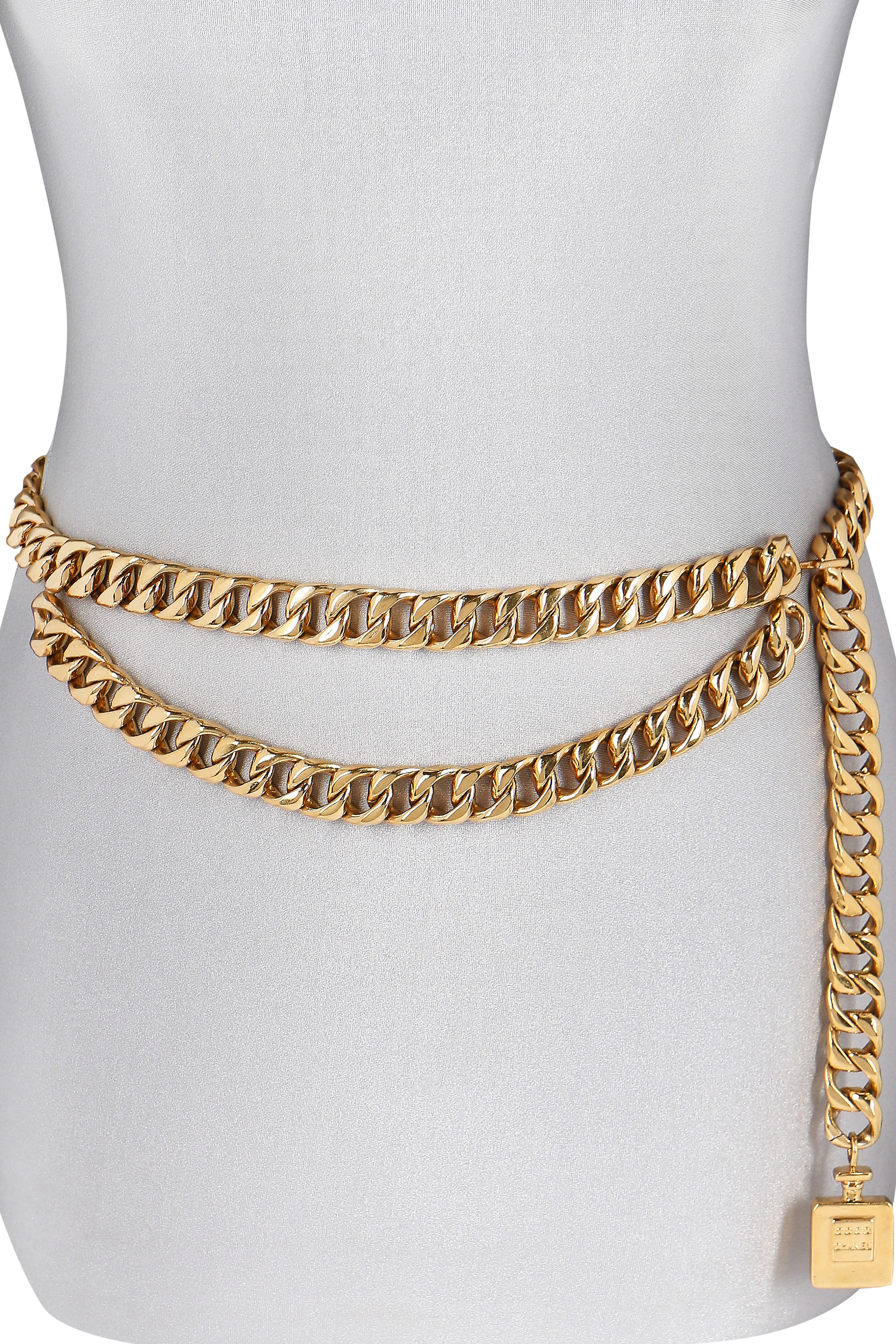 Chanel Vintage Gold Metal Chain Perfume Bottle Charm Belt, 1980s Available  For Immediate Sale At Sotheby's
