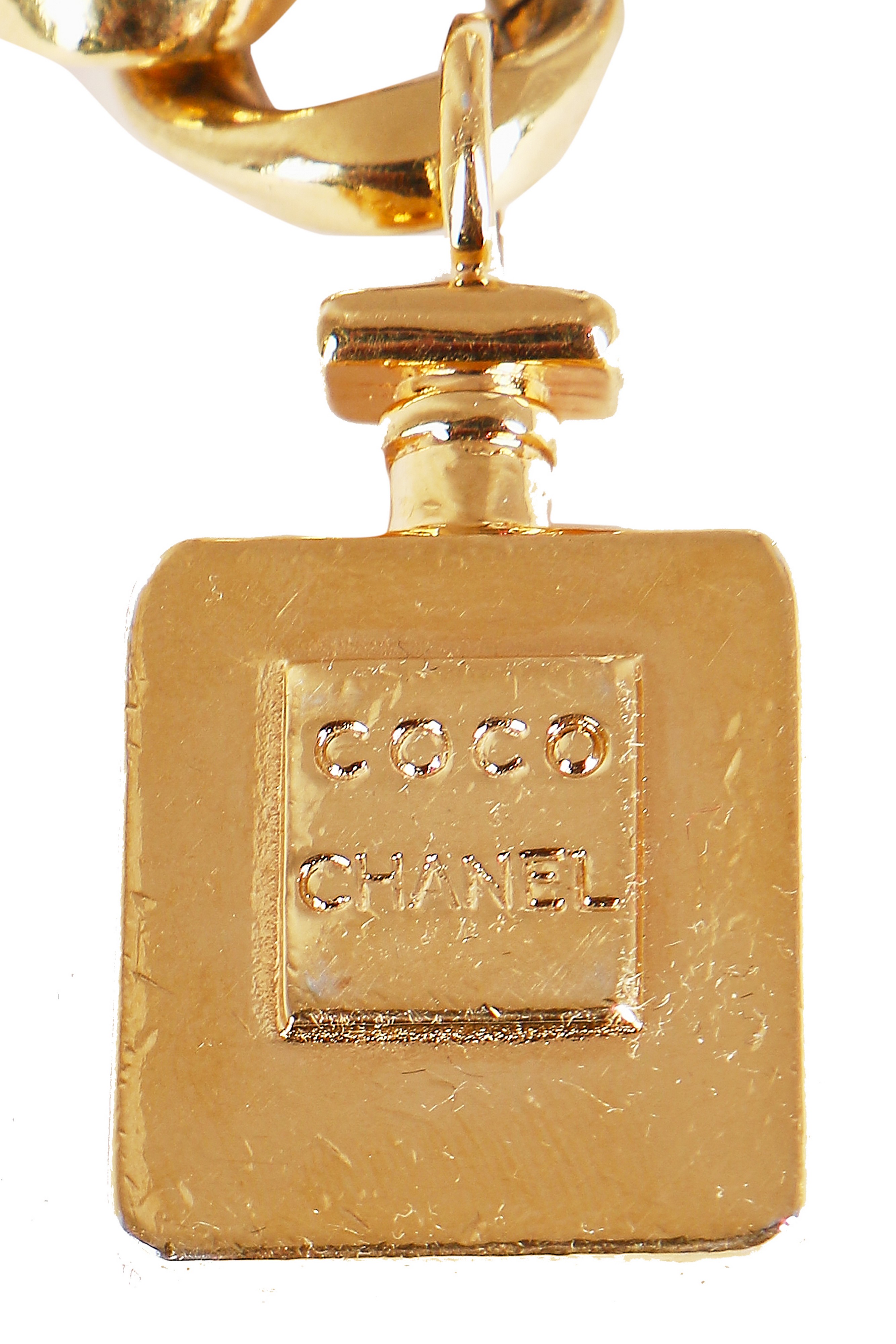 Lot 233 - A Chanel gilt chain belt with perfume bottle