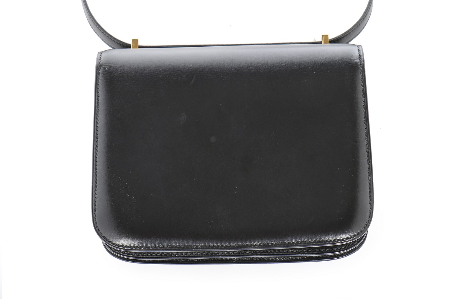 Lot 4 - An Hermès black box leather mini Constance bag