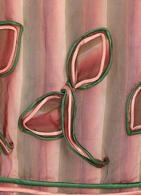 Lot 85 - A pink and green striped silk gauze dress,...