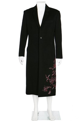 Lot 261 - An Alexander McQueen man's black cashmere coat, 'Joan' collection, Autumn-Winter 1998-99