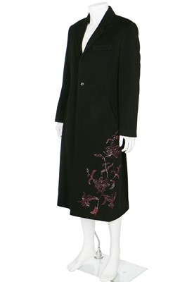 Lot 261 - An Alexander McQueen man's black cashmere coat, 'Joan' collection, Autumn-Winter 1998-99