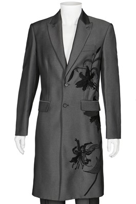 Lot 262 - An Alexander McQueen man's grey coat ensemble, 'Joan' collection, Autumn-Winter 1998-99