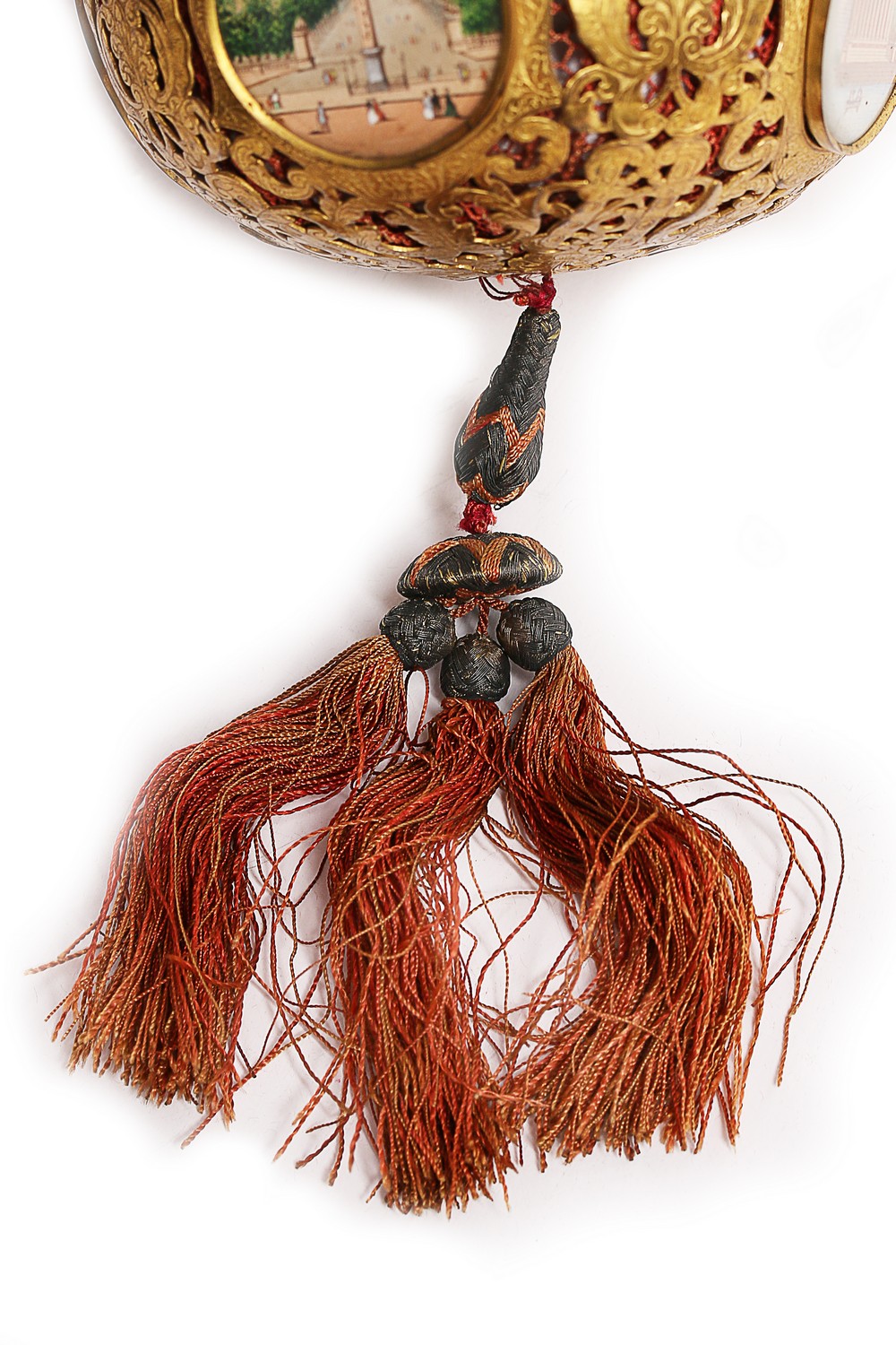 Netted Reticule Lot 89 - A fine knitted silk reticule, French, circa