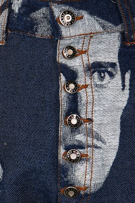 Lot 311 - Jean Paul Gaultier woven denim men's suit, 'Fantasies of Photography' collection, A/W 1992-93