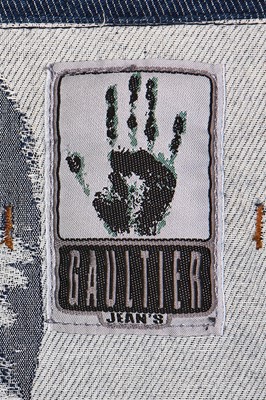 Lot 311 - Jean Paul Gaultier woven denim men's suit, 'Fantasies of Photography' collection, A/W 1992-93