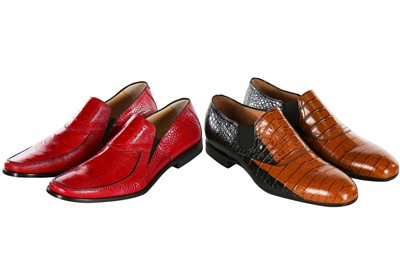 Lot 331 - Three pairs of classic men's slip-on evening shoes, 2000s