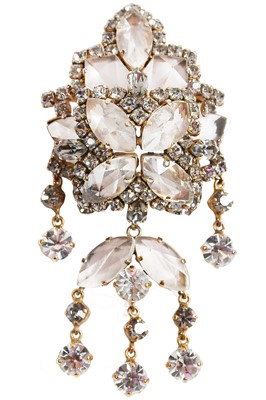 Lot 264 - A good Dior brooch of cut-glass brilliants and faceted paste stones, 1962