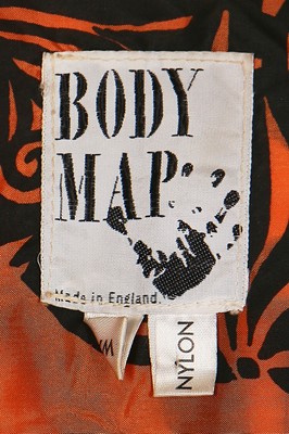 Lot 165 - A Body Map printed orange nylon coat, 1980s