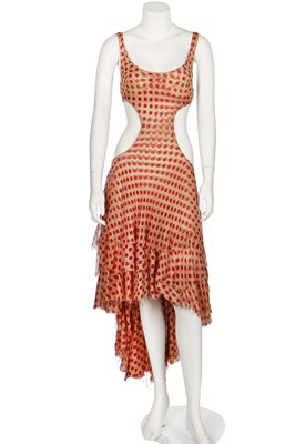 Lot 238 - An Alexander McQueen red polka-dot chiffon dress, 'Dance of the Twisted Bull' collection, Spring-Summer 2002