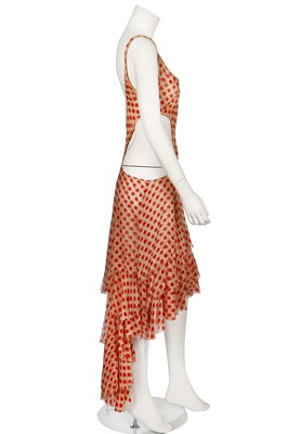 Lot 238 - An Alexander McQueen red polka-dot chiffon dress, 'Dance of the Twisted Bull' collection, Spring-Summer 2002