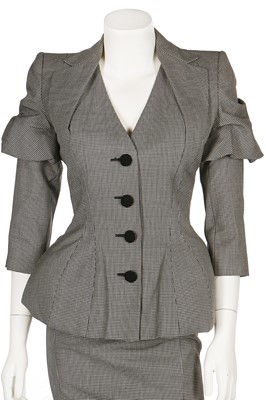 Lot 218 - A John Galliano hound's-tooth checked wool suit, 'Pin-up/Misia Diva' collection, Spring-Summer 1995