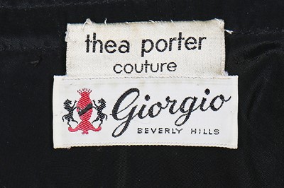 Lot 143 - A Thea Porter couture black chiffon 'gypsy' style dress, 1970s