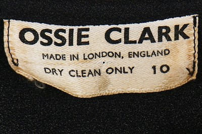 Lot 144 - An Ossie Clark moon and stars embroidered black moss crêpe dress, circa 1970