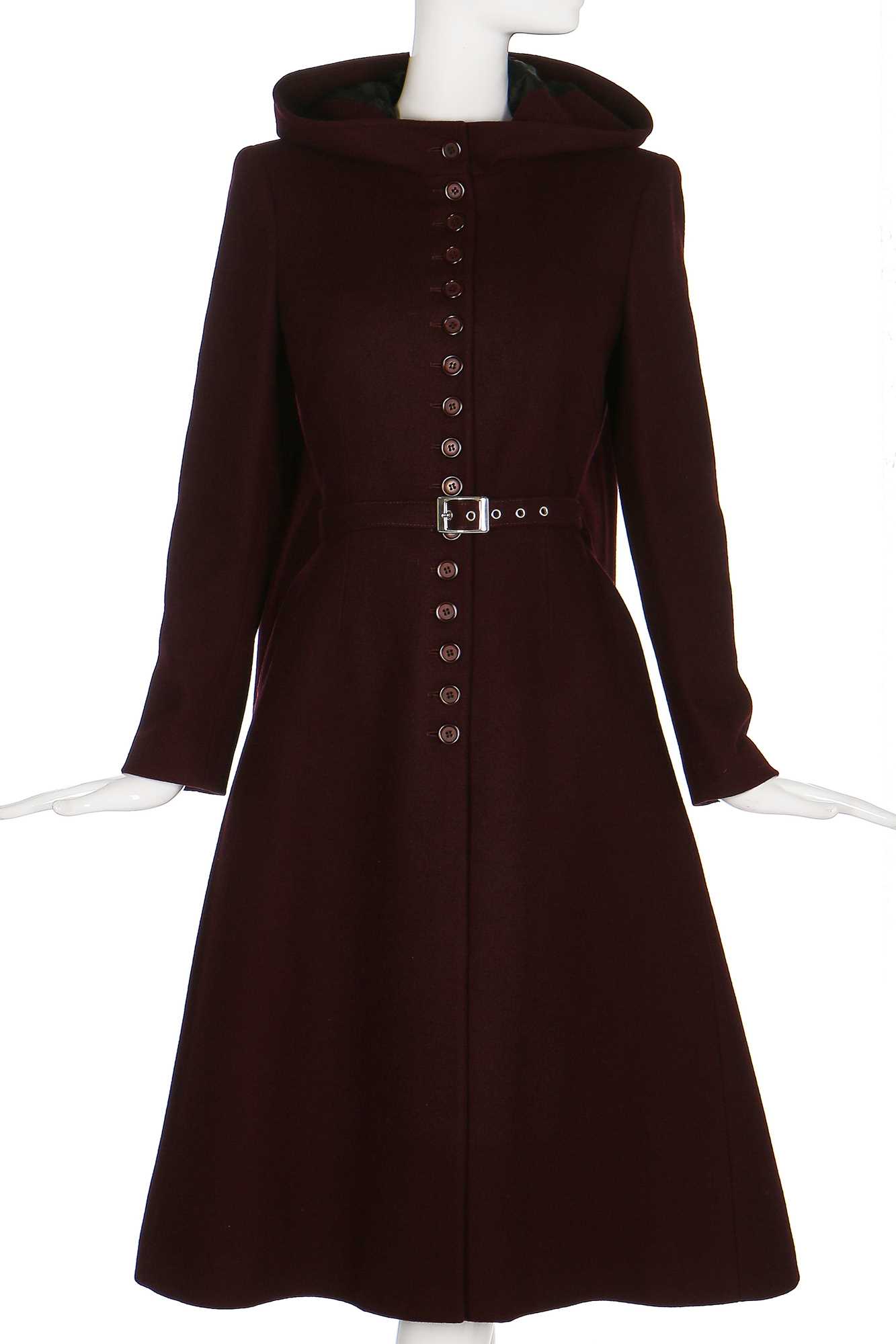 Lot 235 - An Alexander McQueen burgundy wool coat,