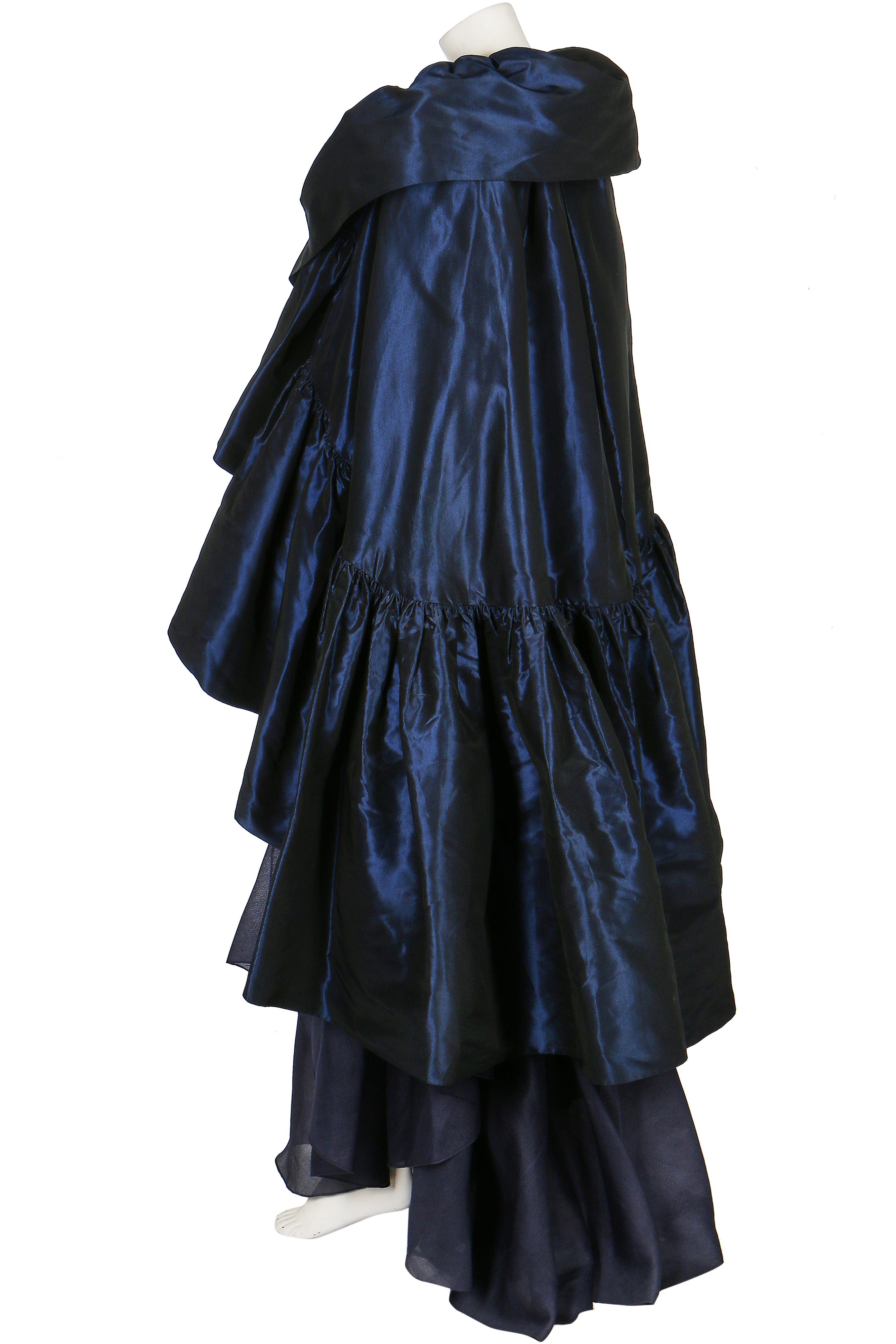 Lot 111 - A Balenciaga couture dark blue silk dress