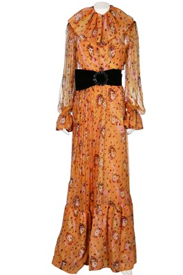 Lot 184 - A Givenchy couture Christian Bérard-print chiffon gown, Autumn-Winter 1987-88