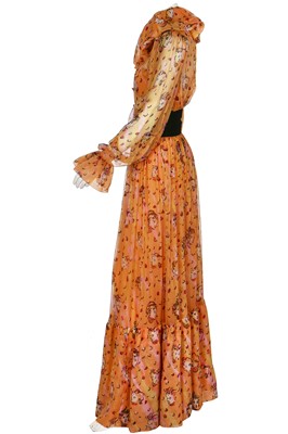 Lot 184 - A Givenchy couture Christian Bérard-print chiffon gown, Autumn-Winter 1987-88