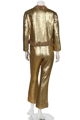 Lot 138 - An Irene Galitzine couture gold sequinned cocktail ensemble, circa 1965