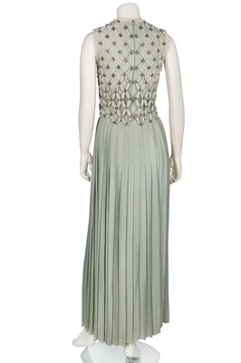 Lot 139 - A Guy Laroche couture ice-blue silk evening ensemble, late 1960s