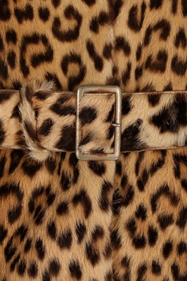 Lot 62 - A leopard skin jacket, 1960s, lined in brown...