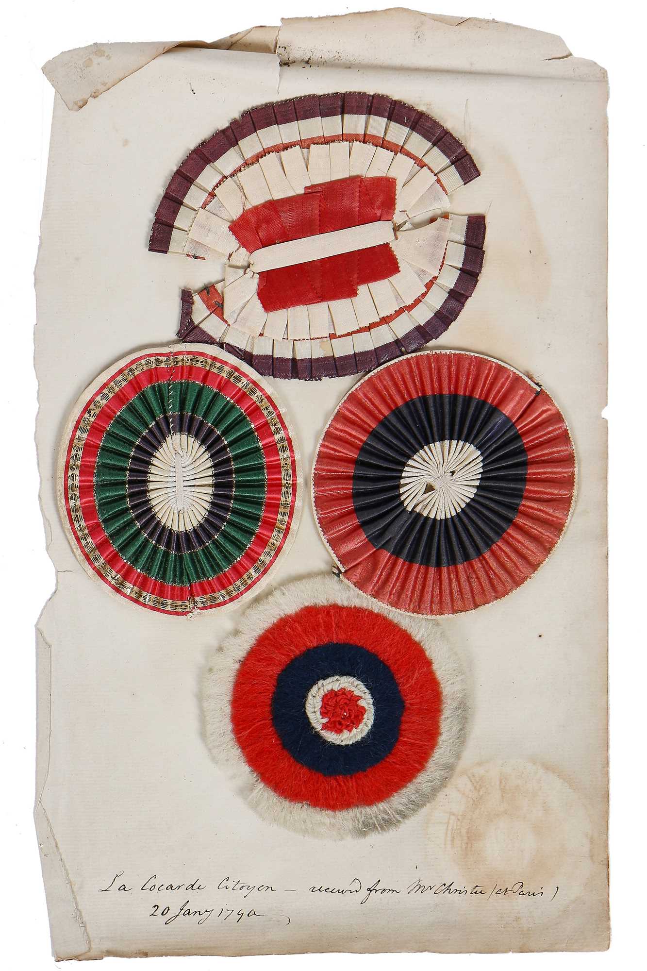 Revolution Cockade Lot 32 - Rare French Revolutionary cockades, late 18th