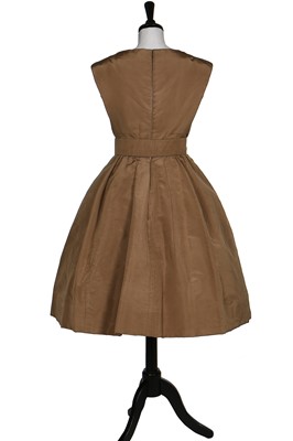 Lot 104 - A Christian Dior taupe faille cocktail dress, late 1950s